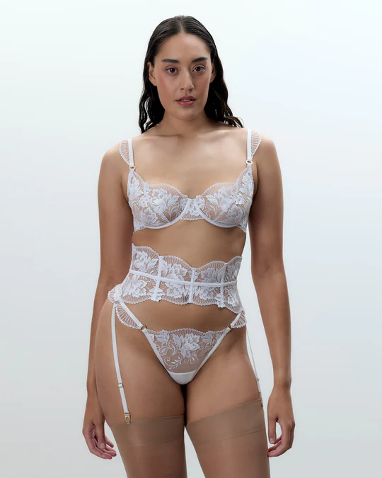 Gabriella Floral Embroidered Bra White – view 2 of 3
