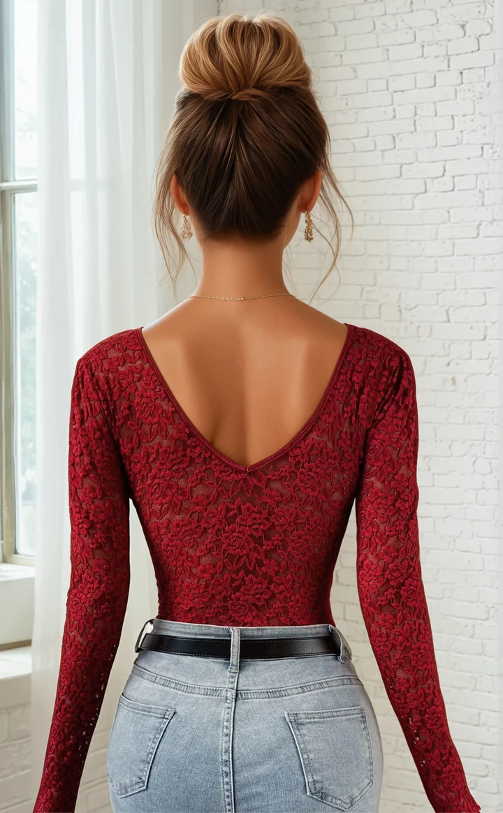 Lace Long Sleeve Bodysuit – view 6 of 6